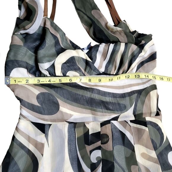 Jake*s Camo Swirl Halter Knee Length Dress Size Medium - Picture 10 of 13